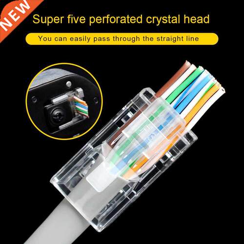 100x Gigabit Bulk Ethernet Crimp Connectors Gold Plated RJ45