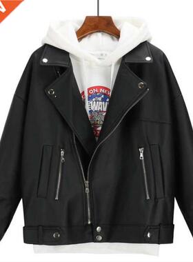 2021 New Arrival Women Autumn Winter Leather Jacket Oversize