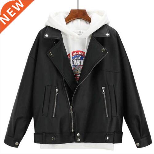 2021 New Arrival Women Autumn Winter Leather Jacket Oversize