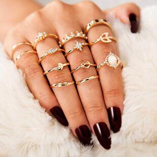 matching rings for women anillos mujer gold ring set bagues
