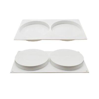 2Cavity Large Round Disc Candy Silicone Mold Shallow