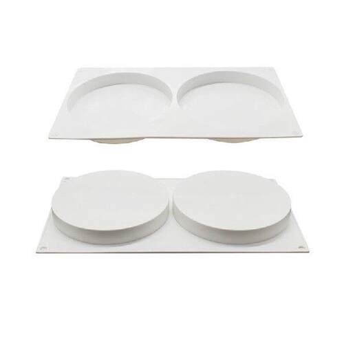 2Cavity Large Round Disc Candy Silicone Mold Shallow