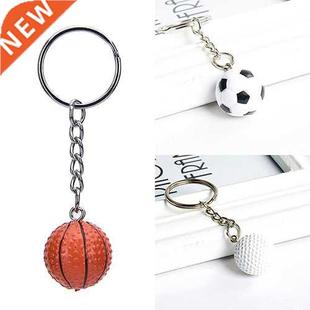 1Pcs Football Basketball Golf ball Pendant Keyring Sports me