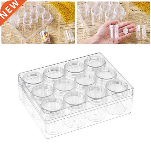 10 Slots Plastic Storage Jewelry Box Transparent Rectangle B