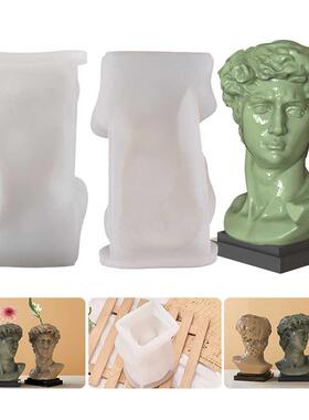 Silicone David Head Vase Molds DIY Gypsum Mold Pen Holder