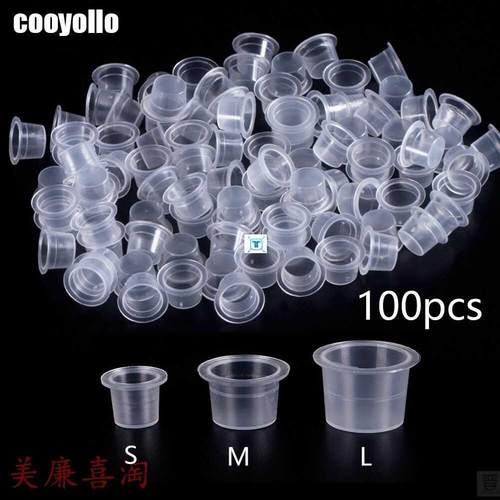 100pc S/M/L Plastic Disposable Microblading Tattoo Ink Cups