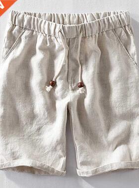 Men Summer Fashion Japan Style 100% Linen High Quality Elast