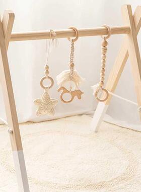 1Set Wooden Rattle Teethers Baby Toys Play Gym Mobile Newbor