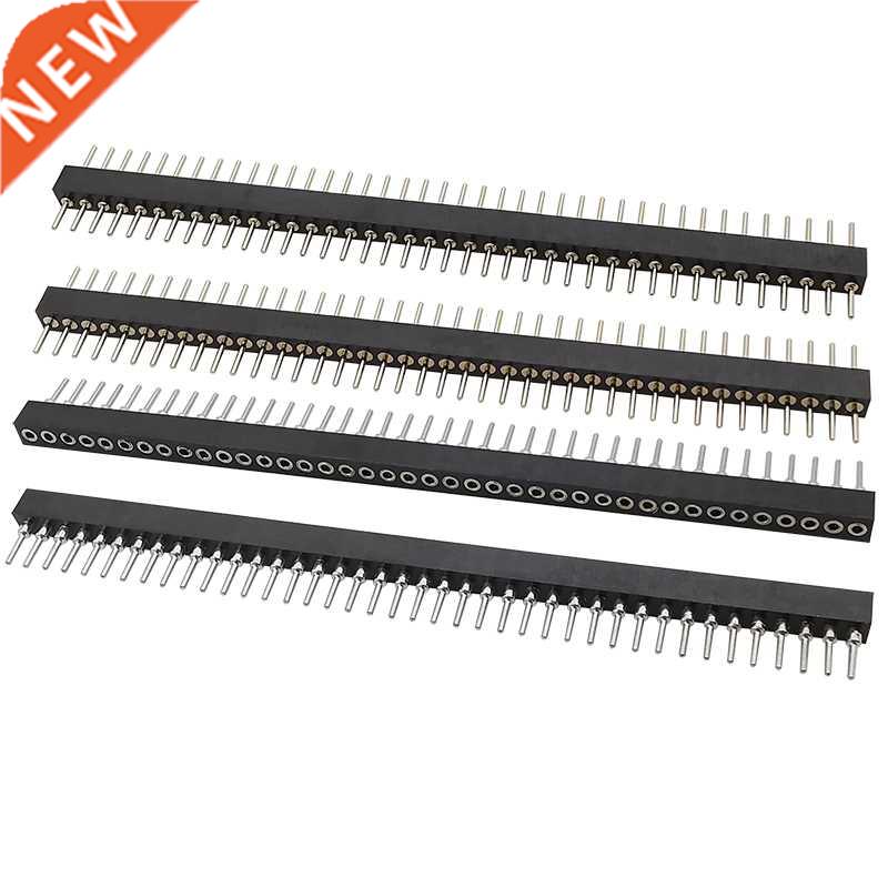 2Pcs Black 1x40Pin Pitch 1.778mm Straight Single Row Male Pl