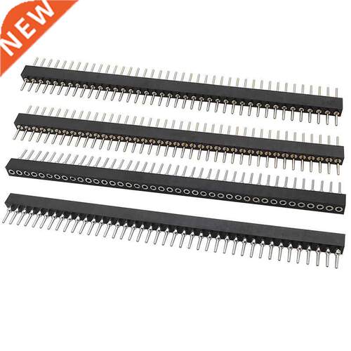 2Pcs Black 1x40Pin Pitch 1.778mm Straight Single Row Male Pl