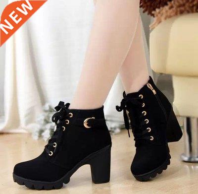 2021 women winter ladies high heels shoes Martin boots 41 40