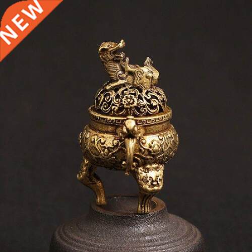 Antique Tripod Incense Burner Pixiu Beast Brass Caldron