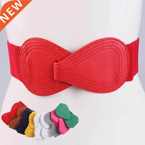Female Waist Belt Lady Bow Waistbands Fashion Red Elastic Wa