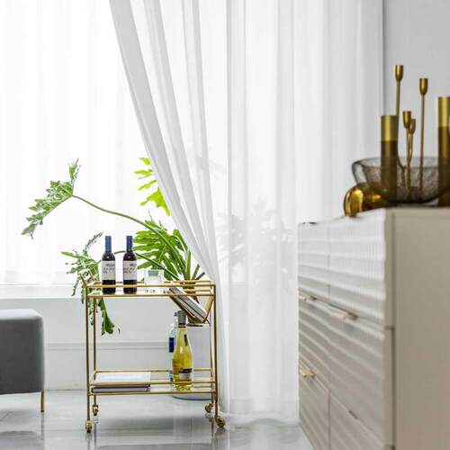 White Tulle Curtains for Living Room Decoration Modern Chiff