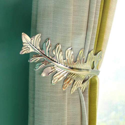 Wall Tie Back For Home Curtain Hook U Shaped Leaves Design