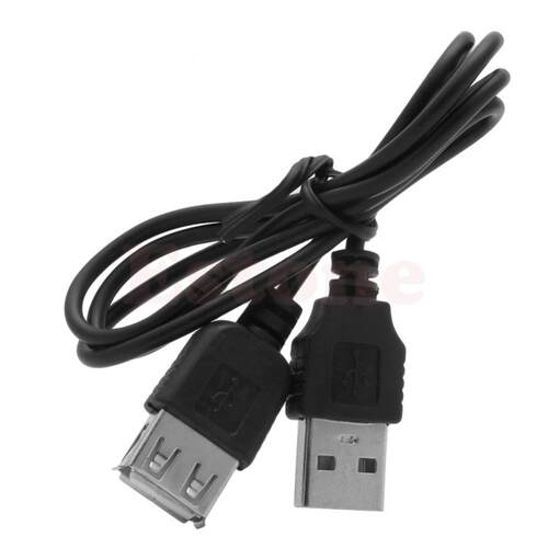 1PC Black USB 2.0 Male to Female Extension Extend Cable Cor