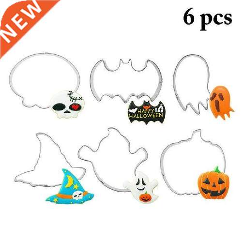 6pcs Halloween Bat Pumpin Cookie Tool Cutter Biscuit Press
