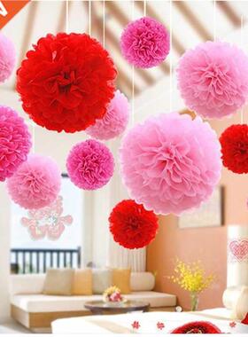5pcs 20/30cm Tissue Paper Pompoms Flower Garland Wedding Dec