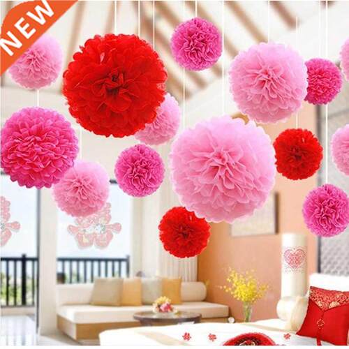 5pcs 20/30cm Tissue Paper Pompoms Flower Garland Wedding Dec