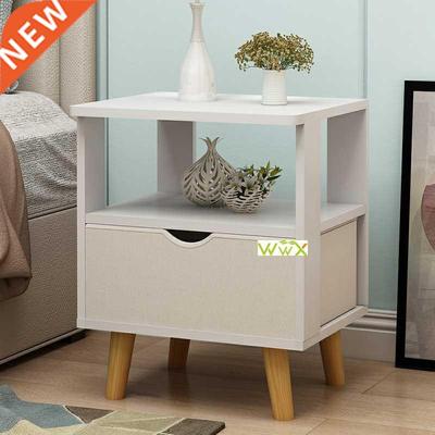European style bedside table mini bedroom wooden storage