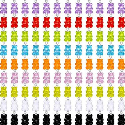 50Pcs Crystal Candy Bear Pendant Charms for Necklace Bracele