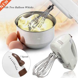 220V 7 Speed Dough Hand Held Mixer Food Blenders Electric Wh