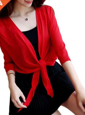 2021 summer new small shawl short coat women's large size th