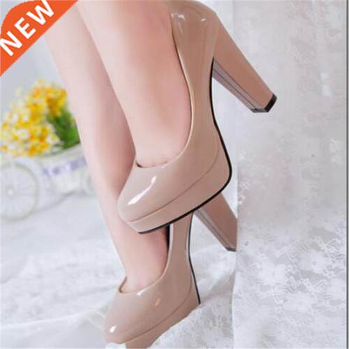 Hot Women Pumps Shoes Women PU Leather Shallow Slip-On Round