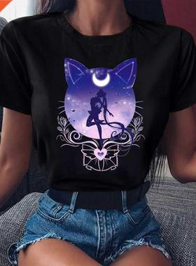 FIXSYS Harajuku Ullzang Tshirt 90s Funny Black T Shirt Aesth