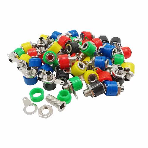 25Pcs/Lot 5 Colors 4mm Banana Socket Jack Connector Adapter