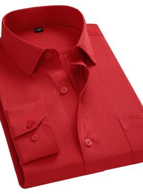 2022 New Men Business Casual Long Sleeved Shirt For Male Sol