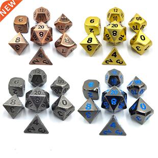 7pcs Zinc Alloy Metal Polyhedral Dice Set DND Role Playing G