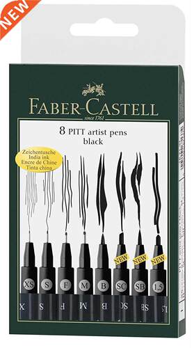 Faber Castell Pitt Artist Pen black Manga Detail Nibs Art