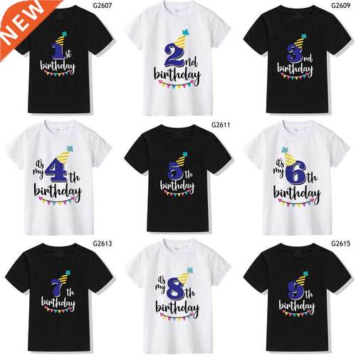 New Kids Boys Girls Summer Birthday T-shirts Short Sleeved T