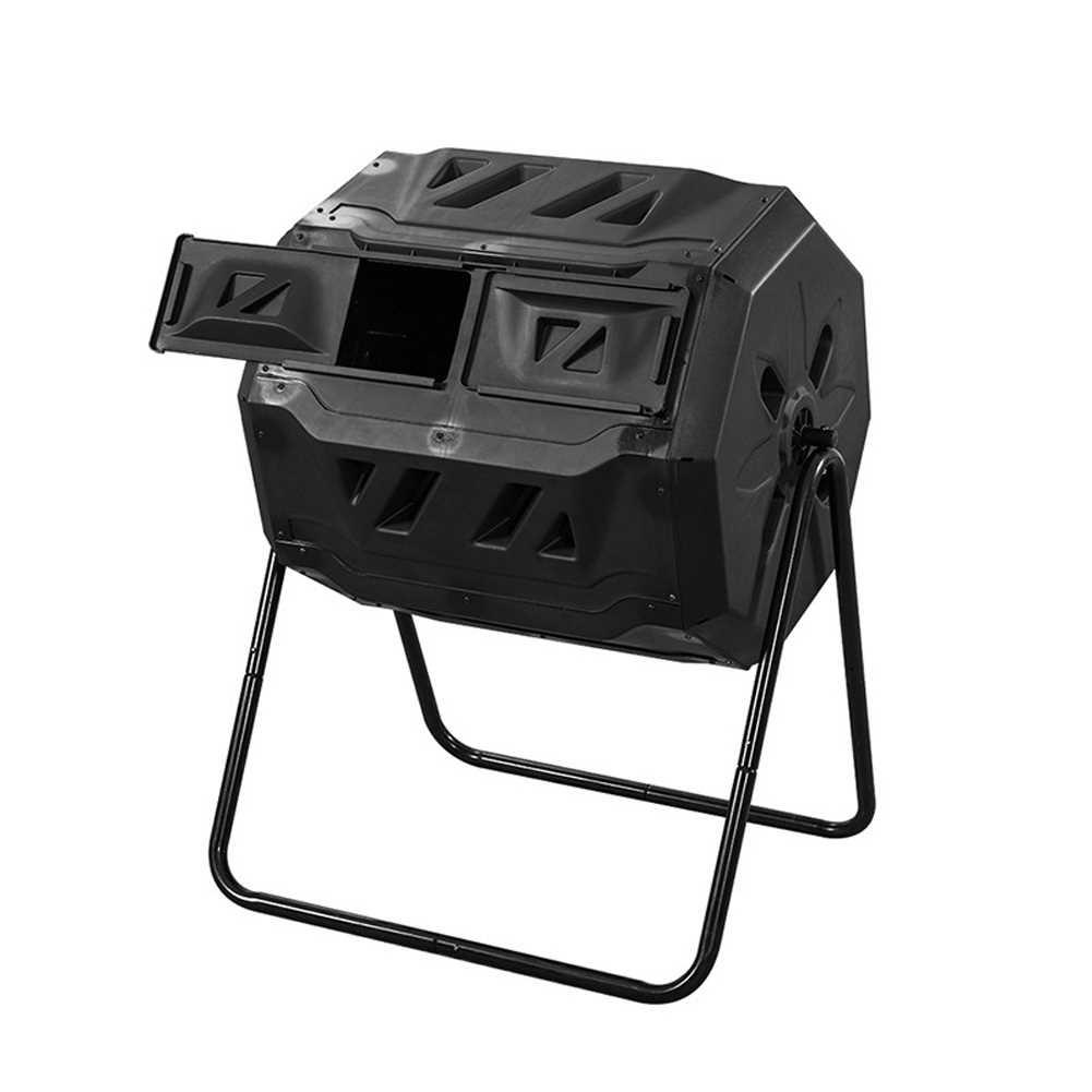 Compost Bin Outdoor Dual Chamber Tumbling Composter Gardenin