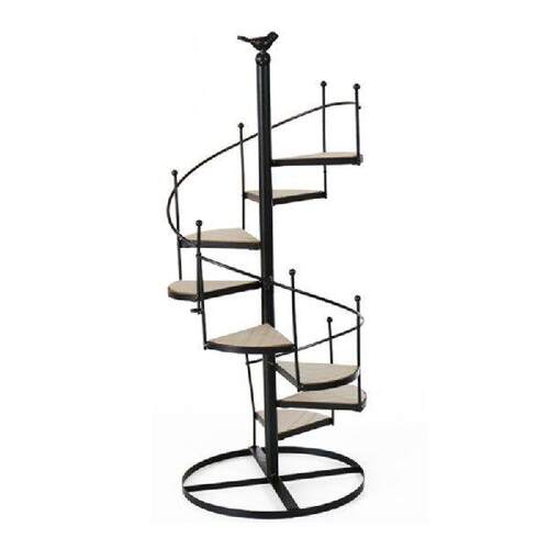 Nordic Modern Vintage Iron Planter Rack Swirl Stairs 8 Tier