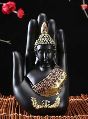 Chinese Style Thai Buddha Bergamot Sitting Resin Sculpture