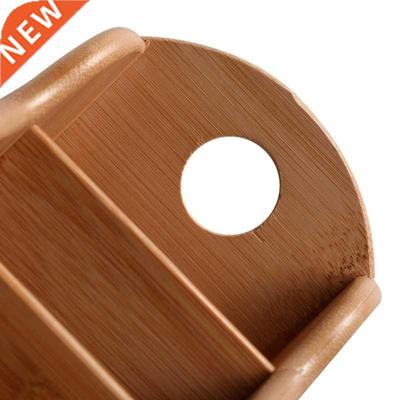 Tabletop Stationery Holder Box  Compartment Bamboo Pen Hold