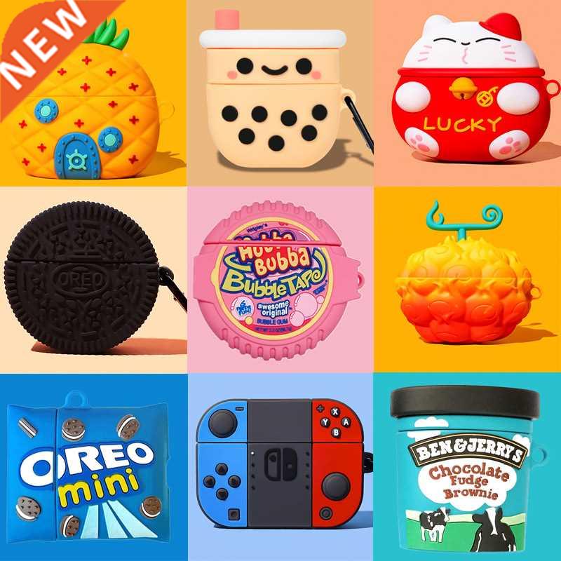 3D Ice Crem Bubble Gum for irPods 3 Cse Wireless Hedpho