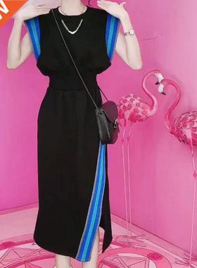 2022 Korean-Style Stitching Sveless Women's Dress Summer