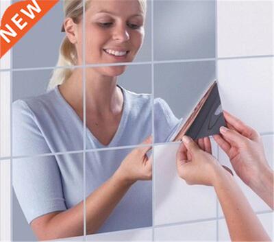 Square Mirror Tile Wall Stickers 3D Decal Mosaic Home Room