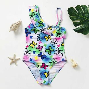 3~10Y Girls Swimwear one piece swimsuit Butterfly print Chil
