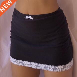 2021 Summer New Vintage Sweet Bow Lace Trim Aesthetics Sexy