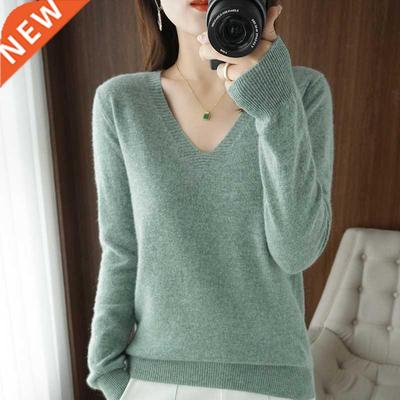 Autumn Winter New Cashmere Sweater Women Keep Warm V-neck Pu