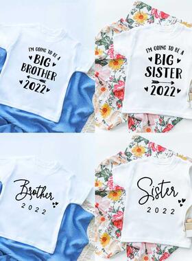 2022 Baby Announcement Toddler Shirt Big Br Sister TShi