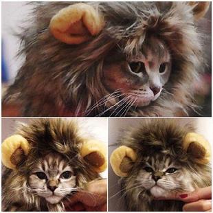 Lion Mane Wig Pet Hat Wig Funny Christmas Adorable s