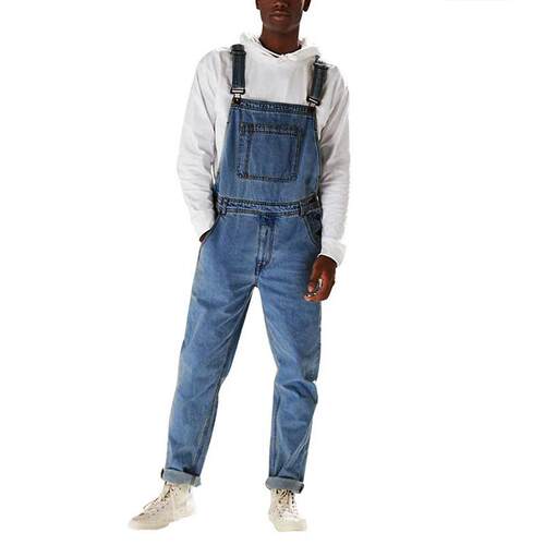 2021 Fashion Men's Denim Bib Pants Full Length Jeans Jum