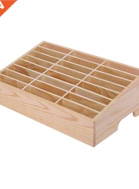 24 Cells Multifunctional Wooden Storage Box Mobile Phone Rep