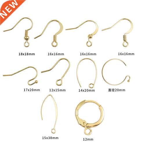 18K Gold 12-20mm 10-20Pcs/Lot Earring Components Hooks Twist
