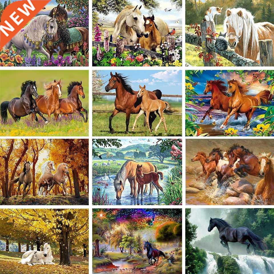 5D  Diamond Painting Horse Rhinestone Picture All Square/